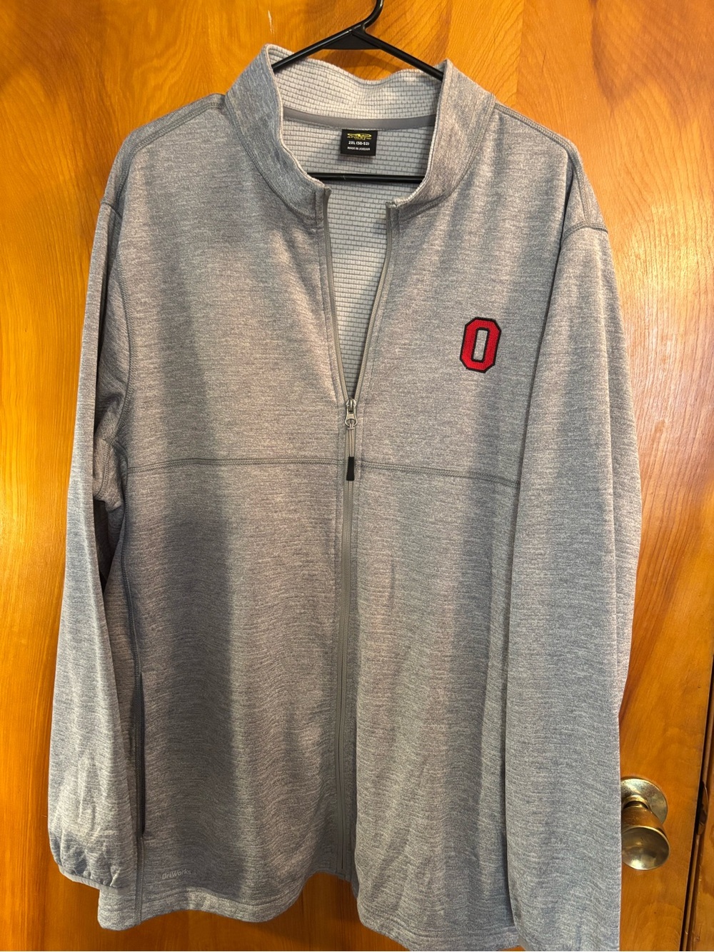Athletic Works Gray Full-Zip Men's Sweater with Red 'O' Patch